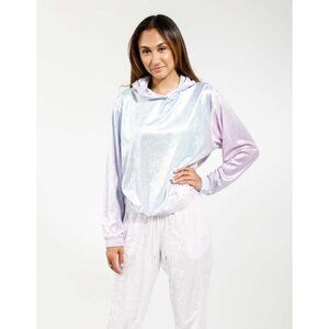 Womens Nike NSW Femme Velour Hoodie  Venice/White Size Large - DD4828-482
